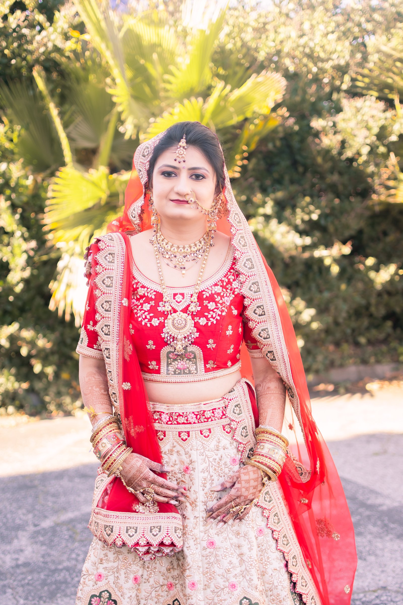 Ishita and arpit wedding backlit bride red dupatta
