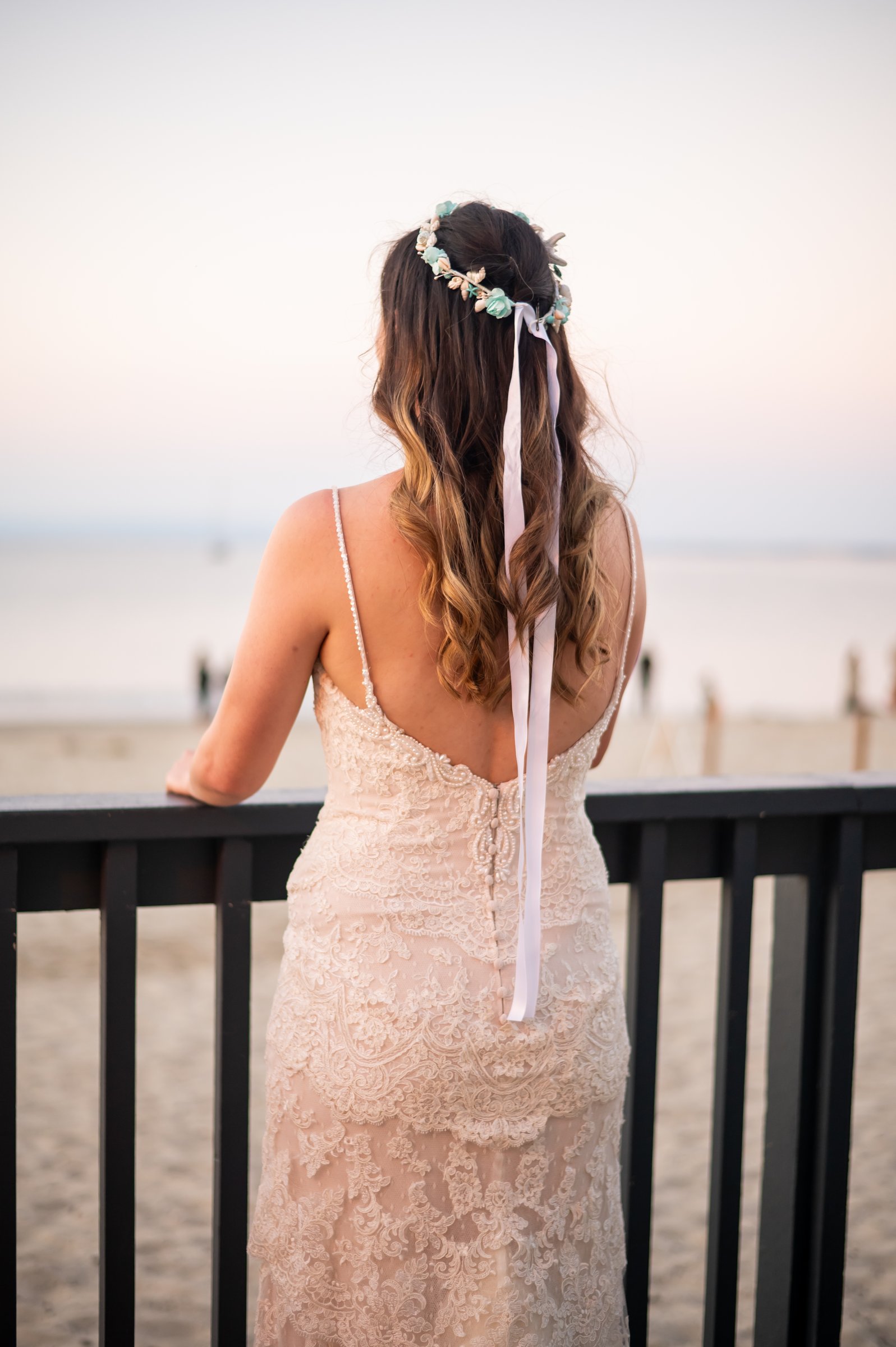 Jessica and jake bridal lace back at dusk